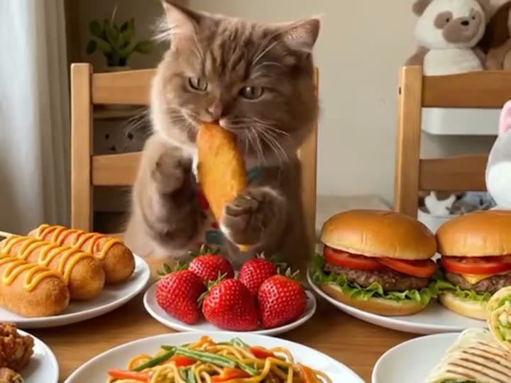 Mascota en un mukbang ASMR